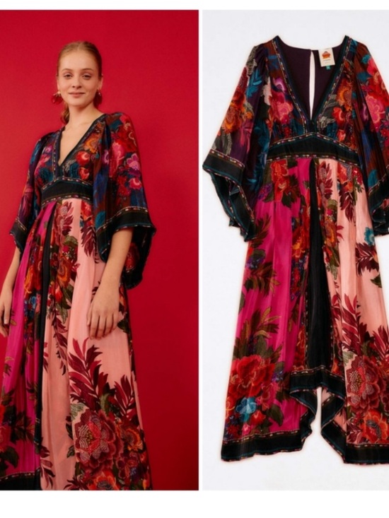 FARM Rio Dresses & Skirts - NWT Anthropologie Farm Rio Flower Scarves Flowy Scarf Floral Midi Dress M $300